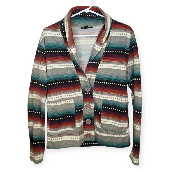 Truly Madly Deeply Aztec Western Button Down Cardigan  Style Sweater Women Small - Picture 1 of 8